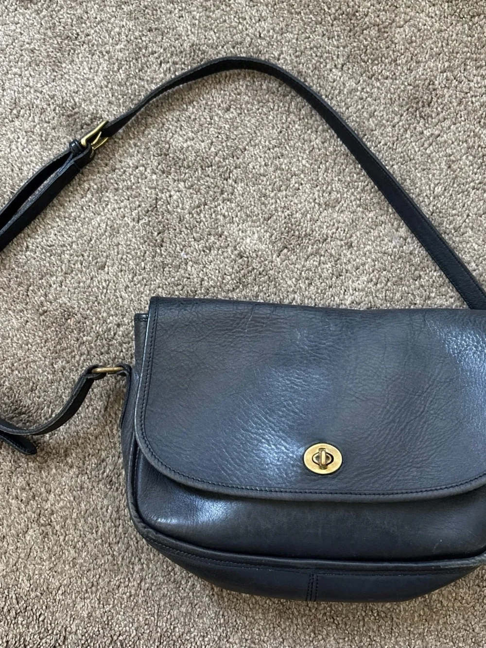 Classic Black Leather Crossbody Bag
